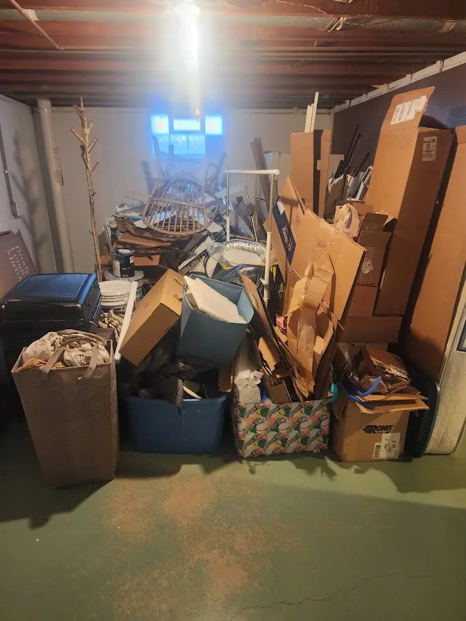 Roll-off dumpster container at job site for 2 Yard Dumpster Rental in Swansea